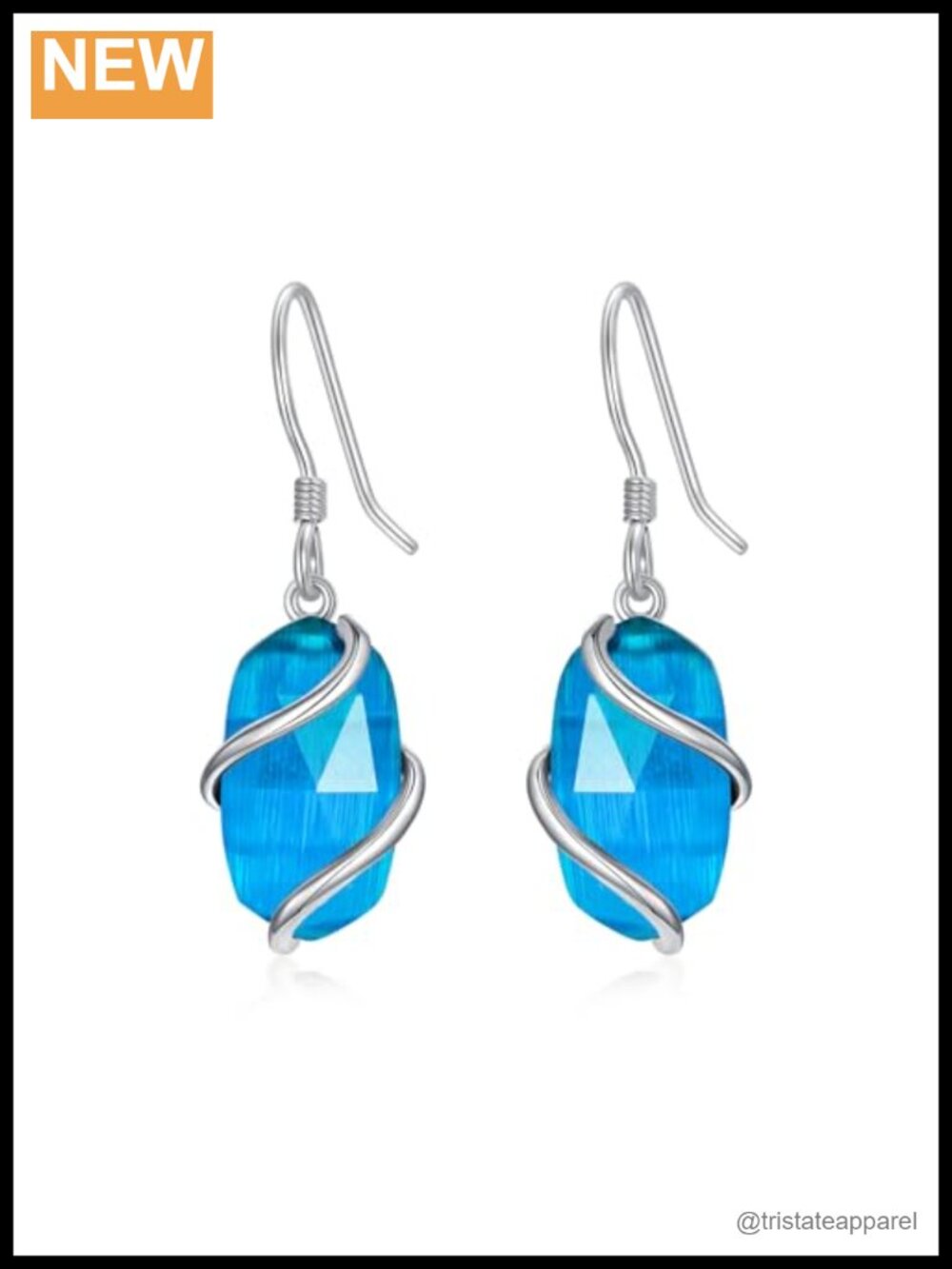 HPQQ 925 Sterling Silver Gemstone Dangle Drop Earrings for Women